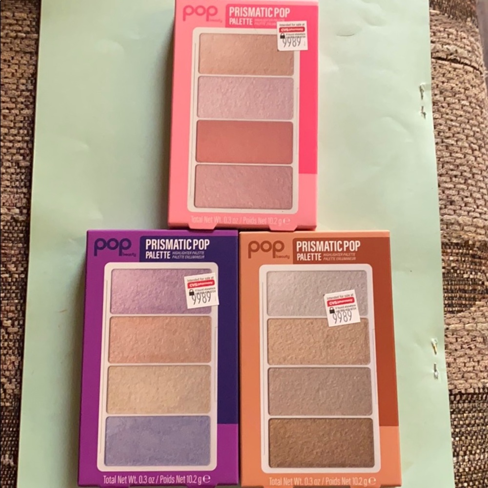 POP BEAUTY HIGHLIGHTER SET of 3 Palettes